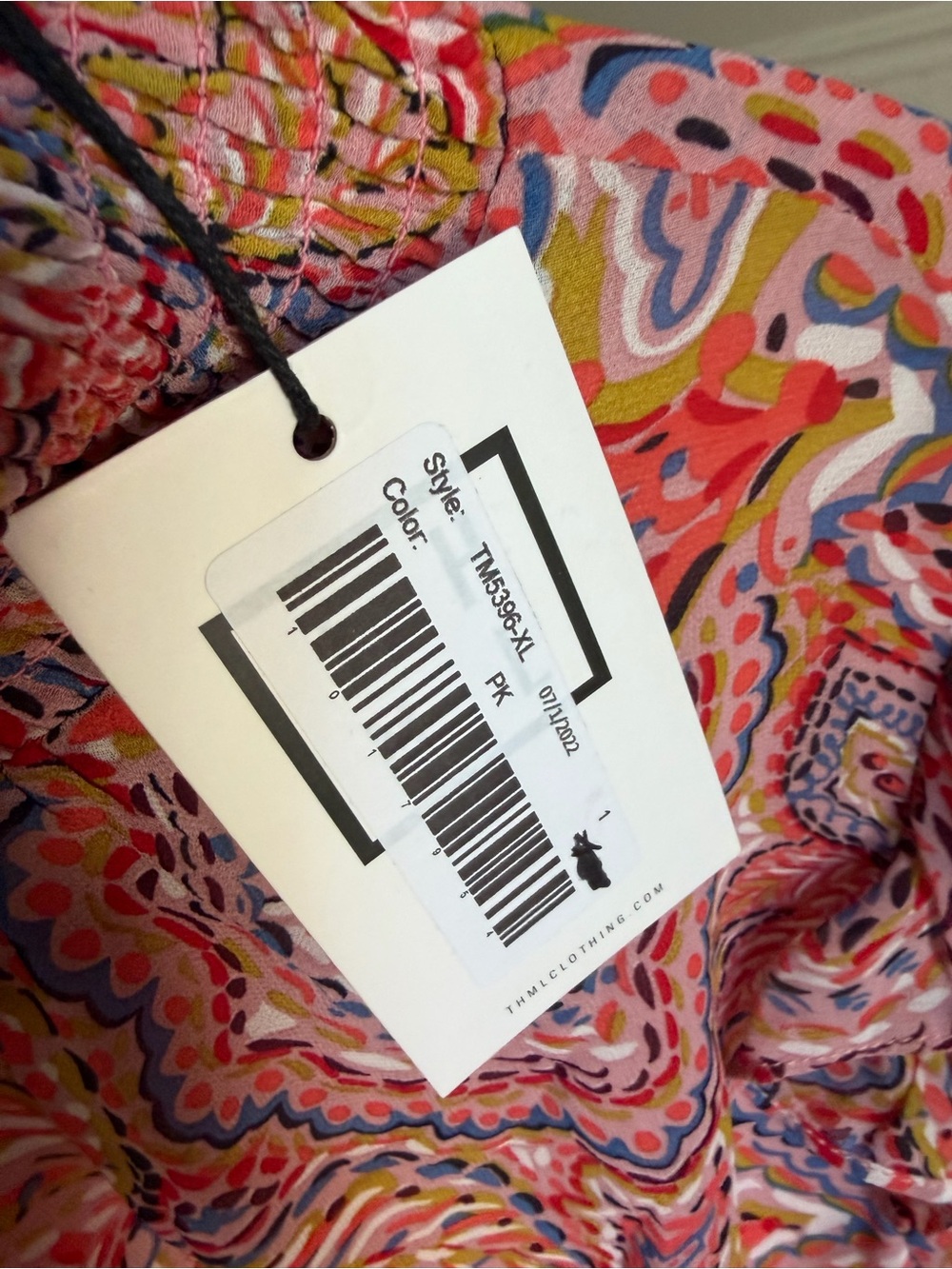 THML Pink Paisley Long Sleeve Mini Dress - Picture 5 of 6